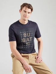 bugatti T-Shirt sand/schwarz/weiß