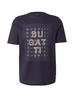 bugatti T-Shirt sand/schwarz/weiß