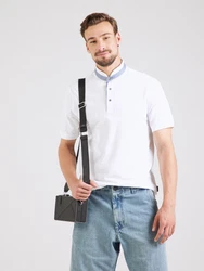 bugatti Poloshirt dunkelbeige/blaumeliert/weiß