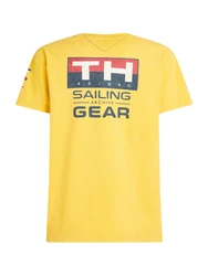 TOMMY HILFIGER T-Shirt 'SAILING' dunkelblau/zitrone/rot/offwhite
