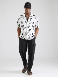 JACK & JONES Hemd 'JJEJEFF CHARGE' schwarz/weiß