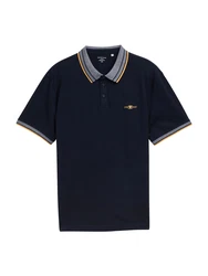 TOM TAILOR Men + Poloshirt marine/blaumeliert/orange