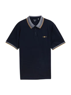 TOM TAILOR Men + Poloshirt marine/blaumeliert/orange TOM TAILOR Men + Poloshirt marine/blaumeliert/orange