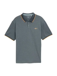 TOM TAILOR Men + Poloshirt taubenblau/gelb