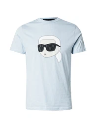 T-Shirt aqua / schwarz / wei