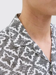 JACK & JONES Hemd 'JORSeersucker' schwarz/weiß