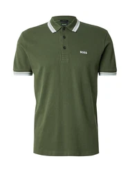 BOSS Poloshirt 'Paddy' dunkelgrn/wei
