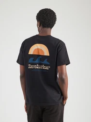 Revolution T-Shirt blau/pastellgelb/orange/schwarz