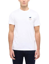MUSTANG T-Shirt 'AUSTIN' marine/hellrot/weiß
