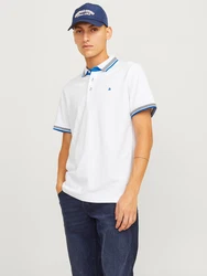 Jack & Jones Poloshirt JJEPAULOS POLO SS NOOS blau/grau/weiß