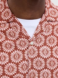 JACK & JONES Hemd 'JORSeersucker' kastanienbraun/pastellpink