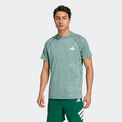 ADIDAS PERFORMANCE Funktionsshirt GYM+ grnmeliert/weiß