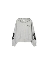 Sweatjacke graumeliert / schwarz