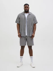 Jack & Jones Plus Hemd JORCOBA beige/marine/weiß