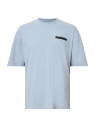 T-Shirt 'REDACT' hellblau / schwarz