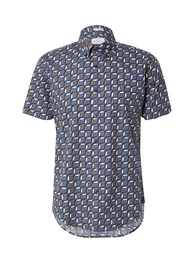 Hemd blau / rauchblau / braun / wei