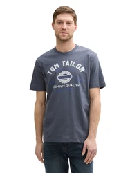 TOM TAILOR T-Shirt blau/graphit/weiß