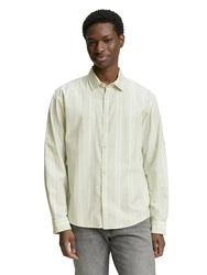 TOM TAILOR DENIM Hemd grau/offwhite