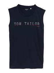 TOM TAILOR Top hellblau/dunkelblau/orange/weiß