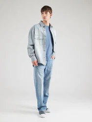 ABOUT YOU T-Shirt 'Len' blau/hellblau/hellgrau