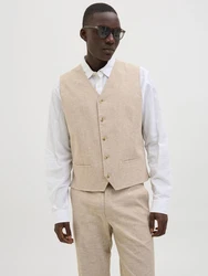 JACK & JONES Anzugweste RIVIERA beigemeliert