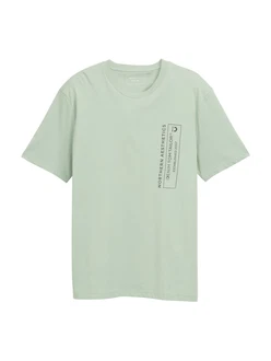 TOM TAILOR DENIM T-Shirt mint / schwarz