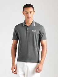 EA7 Emporio Armani Poloshirt grau / weiß
