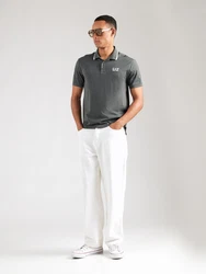 EA7 Emporio Armani Poloshirt grau / weiß