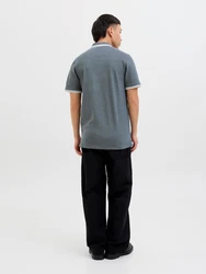 Jack & Jones Poloshirt JJEPAULOS POLO SS NOOS dunkelgrau/weiß