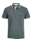Jack & Jones Poloshirt JJEPAULOS POLO SS NOOS dunkelgrau/weiß