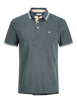 Jack & Jones Poloshirt JJEPAULOS POLO SS NOOS dunkelgrau/weiß Jack & Jones Poloshirt JJEPAULOS POLO SS NOOS dunkelgrau/weiß