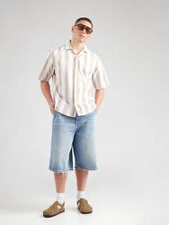 Only & Sons Hemd 'Tes' dunkelbeige/weiß