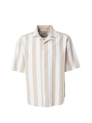 Only & Sons Hemd 'Tes' dunkelbeige/weiß