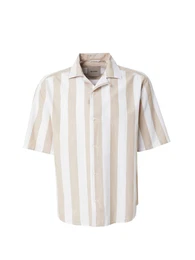 Hemd 'ONSTES' dunkelbeige / wei