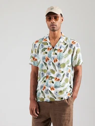 LINDBERGH Flanellhemd Freizeithemd taubenblau / orange / schwarz / weiß