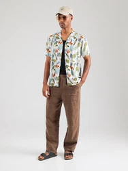 LINDBERGH Flanellhemd Freizeithemd taubenblau / orange / schwarz / weiß