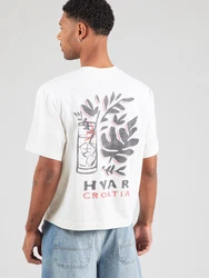 Abercrombie & Fitch T-Shirt 'NAIVE HAND' cranberry/schwarz/weiß