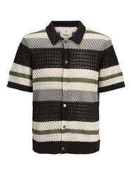 Jack & Jones Premium Strickjacke 'JPRBluwilmer' grau/oliv/schwarz/naturweiß