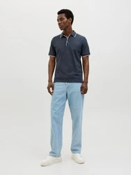 Jack & Jones Premium Poloshirt JPRCCLOGAN marineblau / weiß