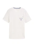 TOM TAILOR T-Shirt blau/offwhite