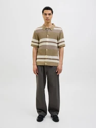 Jack & Jones Premium Strickjacke 'JPRBluwilmer' beige/braun/oliv