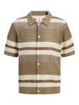 Jack & Jones Premium Strickjacke 'JPRBluwilmer' beige/braun/oliv
