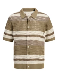 Strickjacke 'JPRBluwilmer' beige / braun / oliv