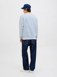 JACK & JONES Sweatshirt 'JORVesterbro' taubenblau/weiß