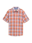 TOM TAILOR Kurzarmhemd CHECKED SLUBYARN SHIRT marine/orange/schwarz/weiß TOM TAILOR Kurzarmhemd CHECKED SLUBYARN SHIRT marine/orange/schwarz/weiß