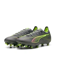 PUMA Fußballschuh 'Ultra 5 Match' dunkelgrau/limette/pfirsich/schwarz