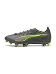 PUMA Fußballschuh 'Ultra 5 Match' dunkelgrau/limette/pfirsich/schwarz