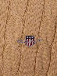 Gant Rundhalspullover COTTON CABLE C-NECK camel