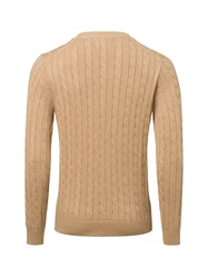 Gant Rundhalspullover COTTON CABLE C-NECK camel