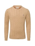 Gant Rundhalspullover COTTON CABLE C-NECK camel